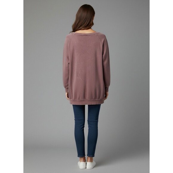 Vtg 90s B.L.E.U. Mauve Pink Lace & Studded Slouchy Sweatshirt | Y2K Grunge Boho - Picture 16 of 16